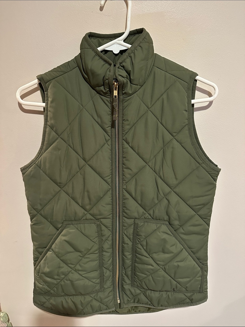 J Crew Factory Quilted puffer Vest in Green Size XXS